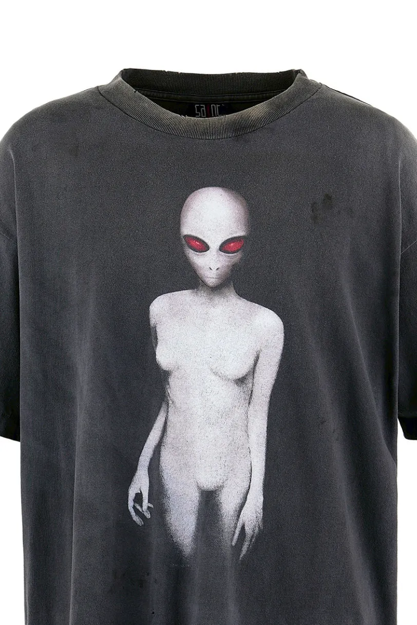 SAINT Mxxxxxx SS TEE/ALIEN/BLK Dark Alien Retro Distressed Short Sleeves Washed Black S-XL SAINT Mxxxxxx continues this year's gothic dark style Ultra-difficult alien printing technology Absolutely top-notch Professional water washing plant jointly owned by Hong Kong businessmen Ultra-high standard restoration ZP Correct collar label/wash water label/cherub label The difference is based on pictures and goods